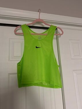 Nike Women’s Neon Green Mesh Crop Tank